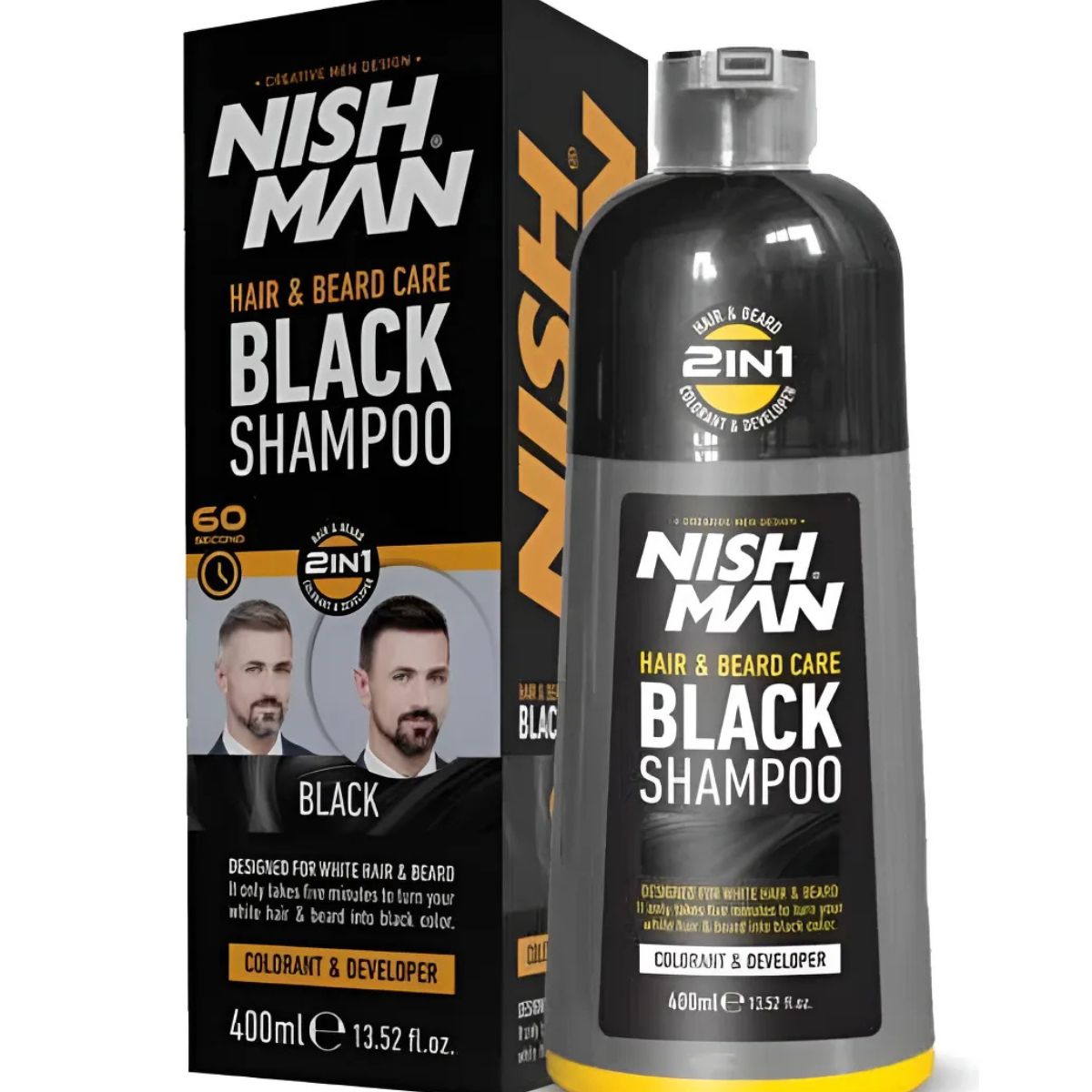 Nishman Shampoo Negro Cubre Canas 400ml